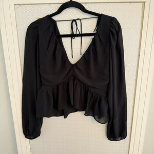 H&M Sheer Black Blouse